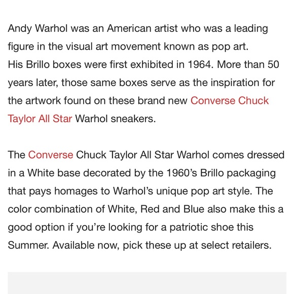 Limited Edition Converse by Andy Warhol Retro Brillo - Picture 8 of 8